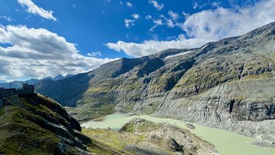 Milky glacial lake below Franz-Josefs-Höhe on the Pasterze