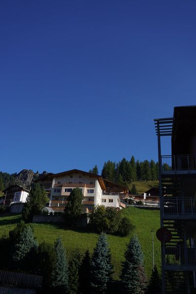 Alpine hotel on the hillside in Arabba