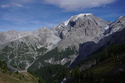 Rugged snow-dusted face of the Ortler