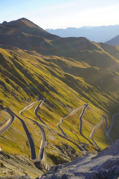 Looking down the east ramp switchbacks