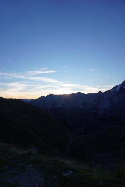Mountain ridge in early light from the hotel