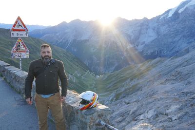 Golden morning light on the Stelvio valley