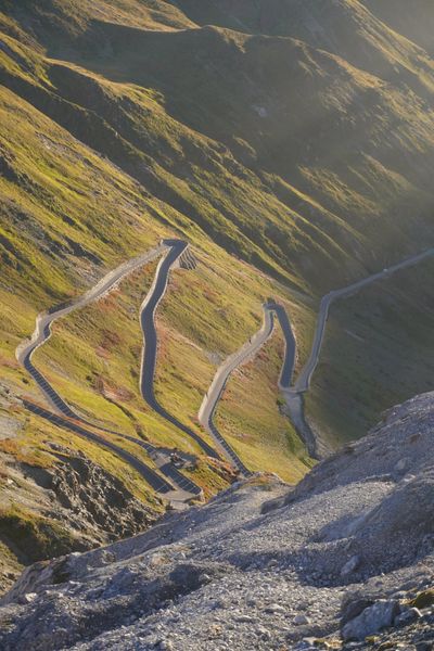 Tight zig-zag of the Stelvio road