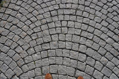 Fan-pattern cobblestones in Zuoz