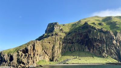 Waterfall with rainbow