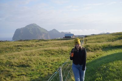Fjord with snow-capped mountains