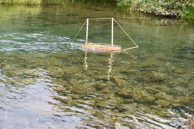 Glacier lagoon with floating icebergs