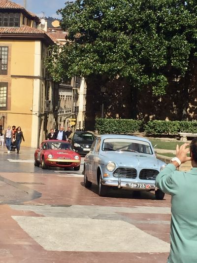 Blue rally car badge