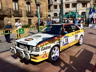 Historic rally cars lined up in Oviedo