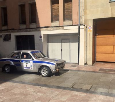 Blue rally car side profile