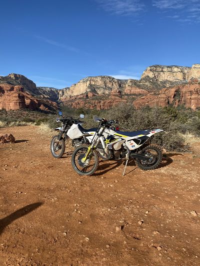 Red rock formations at sunset